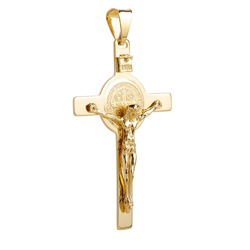 Croce di San Benedetto in argento 925 dorato