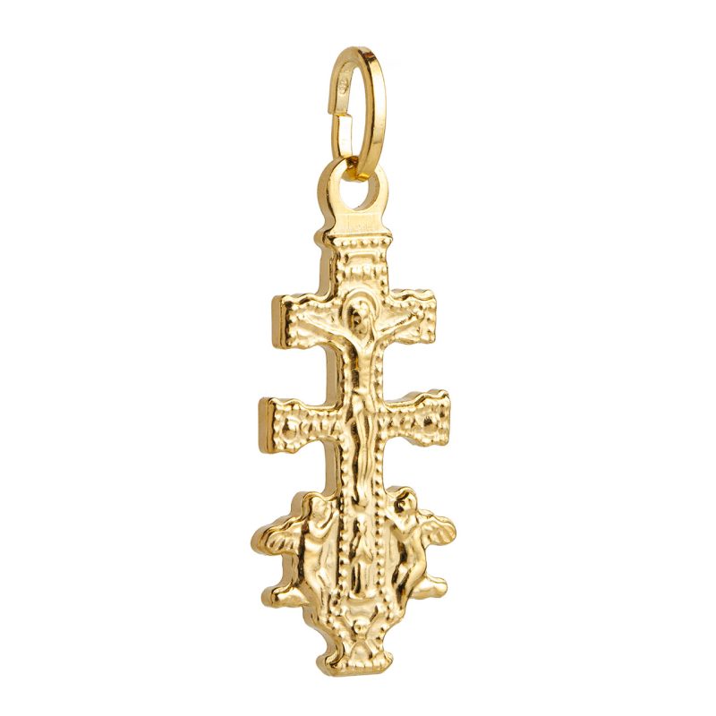 Croce di Caravaca in argento 925 dorato