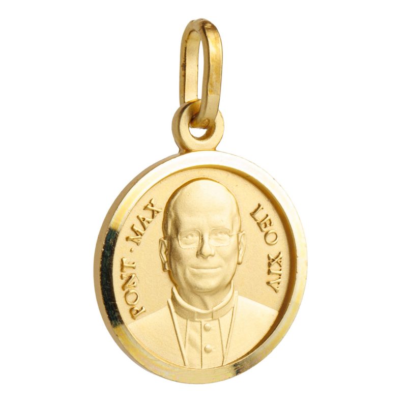 Medaglia di Papa Leone XIV in argento dorato 925