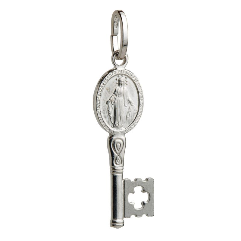 Chiave del Paradiso con la Medaglia Miracolosa in argento 925