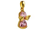 Pendente dell'Angelo Custode in zirconi rosa e argento 925 dorato - immagine 2
