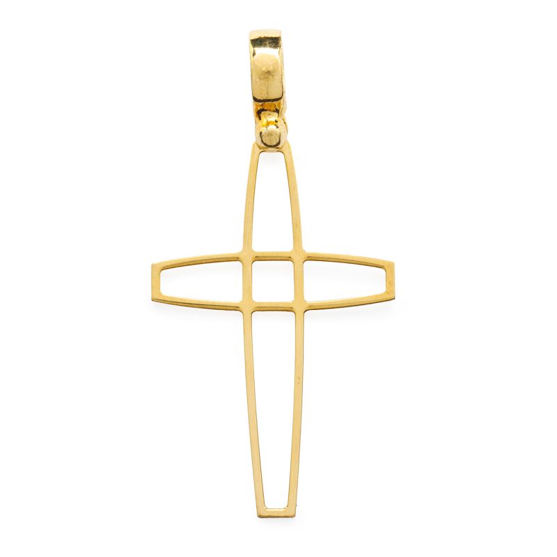 Croce traforata in argento 925 dorato