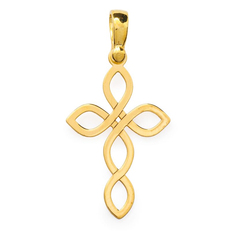Croce Intreccio in argento 925 dorato