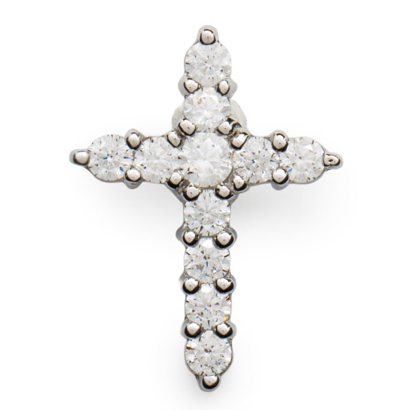 Croce Tennis Classic in argento 925 e zirconi