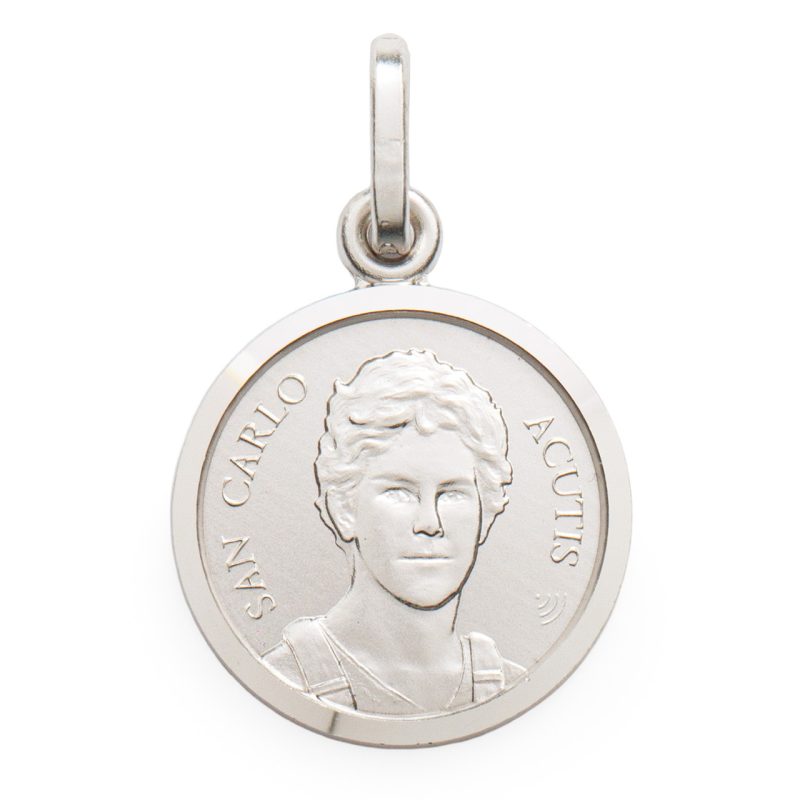 Medaglia di San Carlo Acutis in argento 925