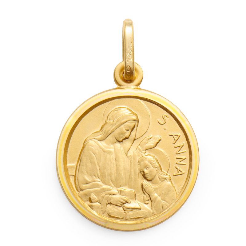 Medaglia di Sant’Anna in argento 925 dorato