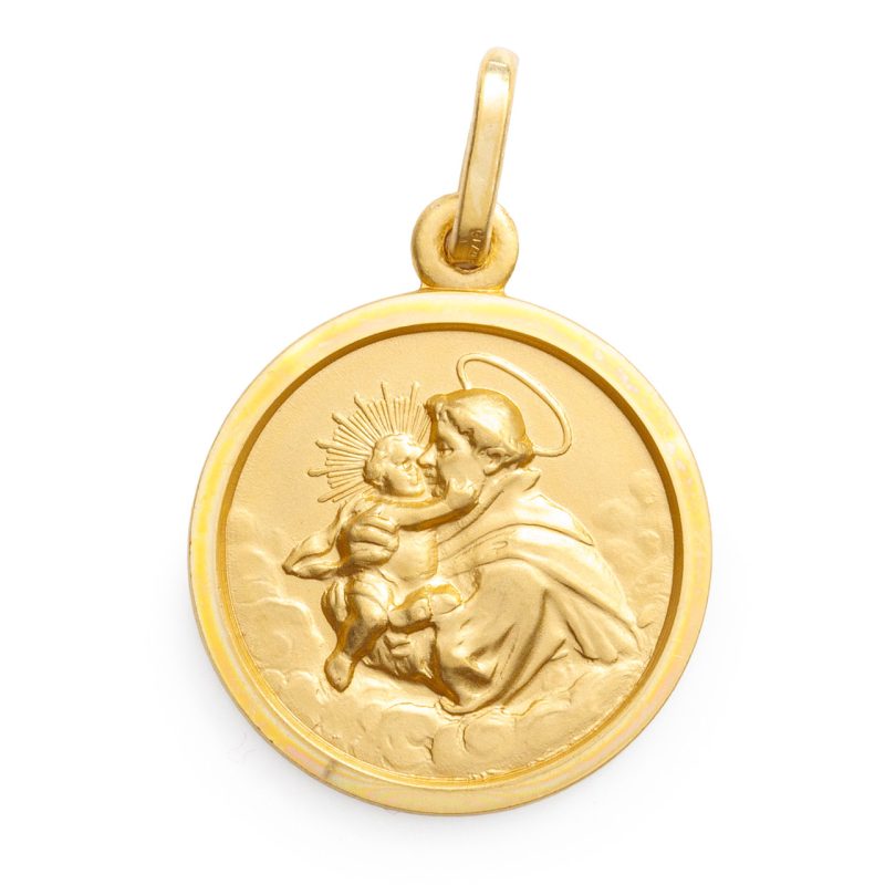 Medaglia di Sant’Antonio in argento 925 dorato