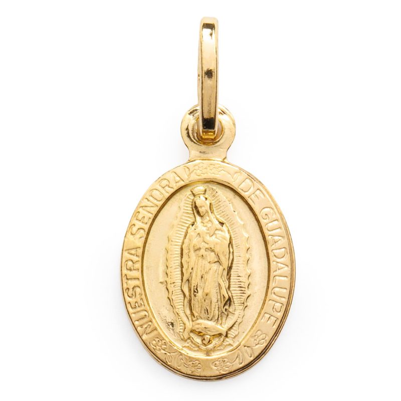 Medaglia della Nostra Signora di Guadalupe in argento 925 dorato