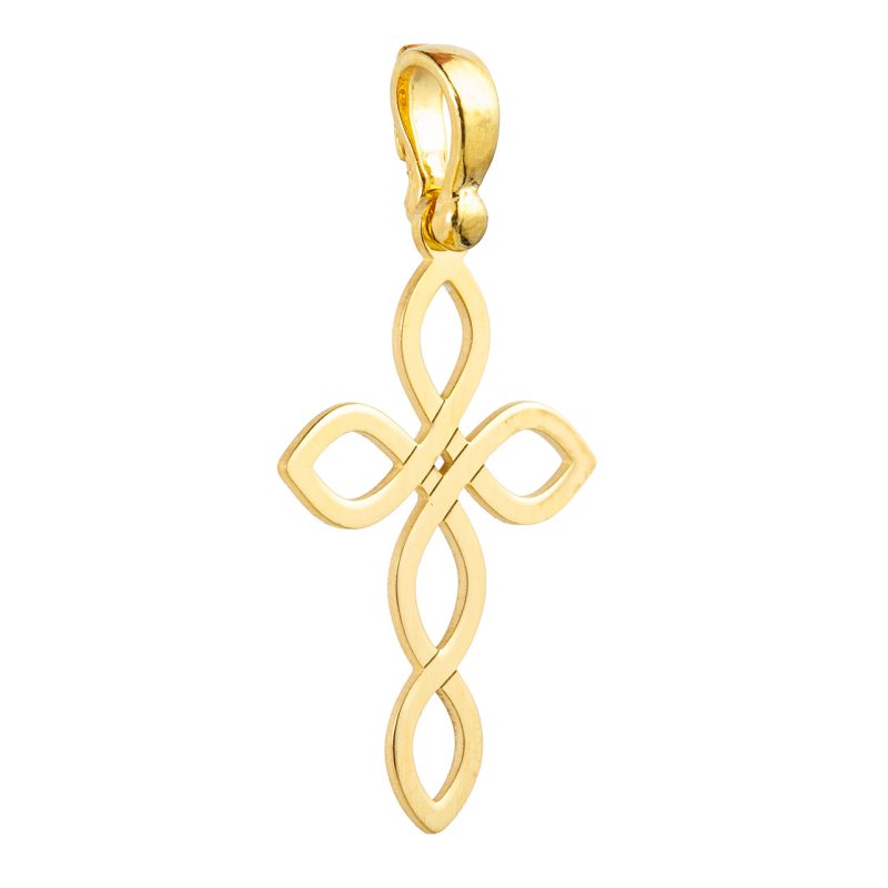 Croce Intreccio in argento 925 dorato