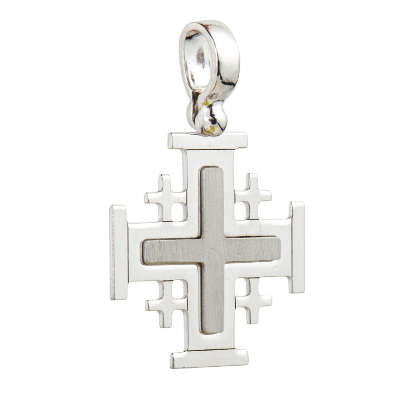Croce di Gerusalemme in argento 925