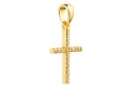Croce classica in argento 925 dorato e zirconi