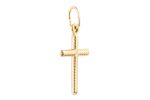 Croce classica striata in argento 925 dorato - immagine 2