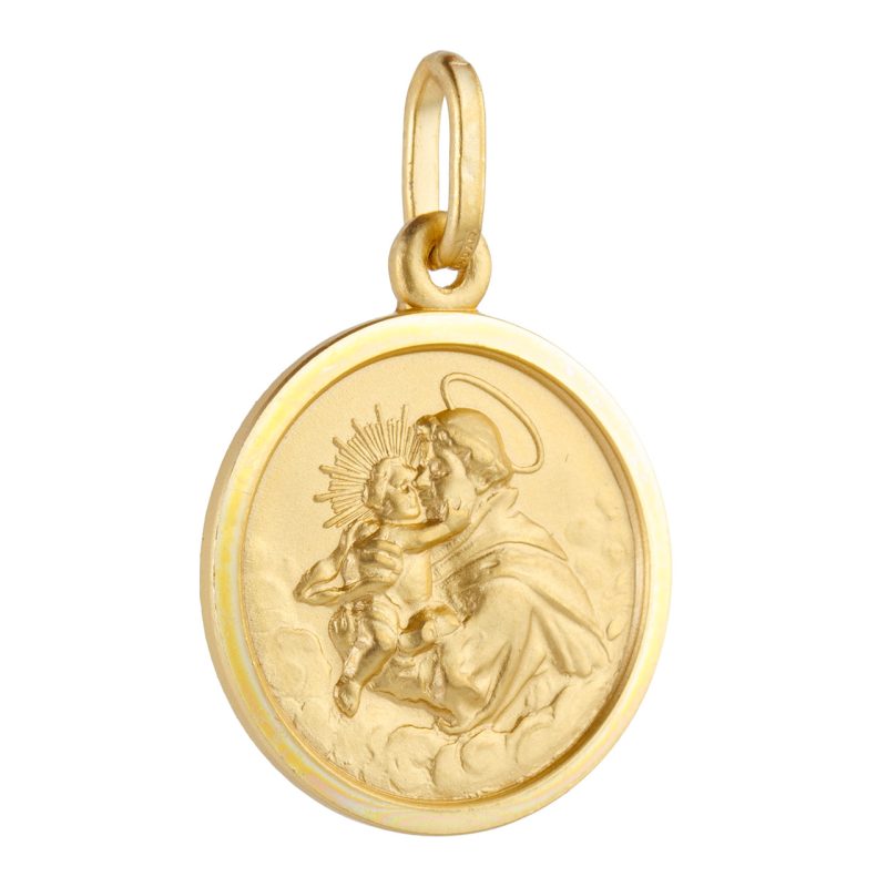 Medaglia di Sant’Antonio in argento 925 dorato