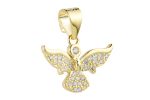Pendente Angelo in argento 925 dorato e zirconi - immagine 2