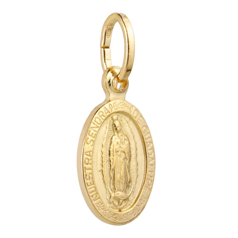 Medaglia della Nostra Signora di Guadalupe in argento 925 dorato