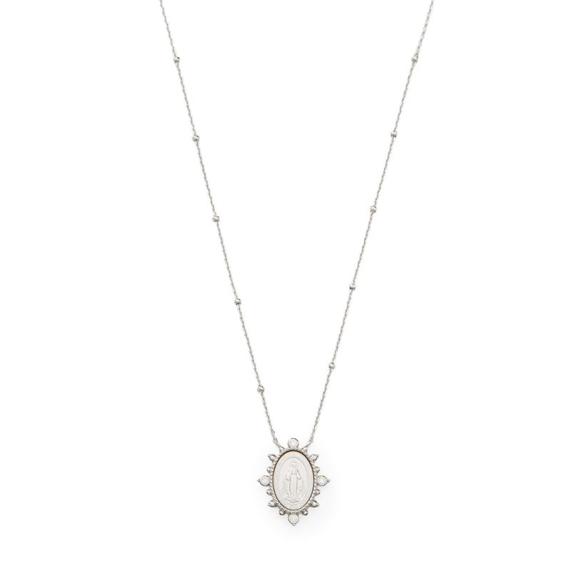 Collana con la Medaglia Miracolosa in argento 925 e zirconi
