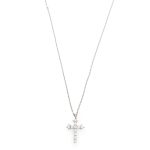 Collana con ciondolo croce in argento 925 e zirconi