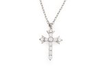 Collana con ciondolo croce in argento 925 e zirconi