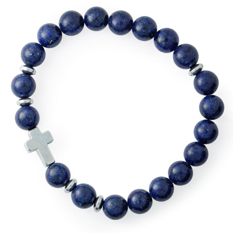 Bracciale elastico in pietra naturale Lapislazzuli