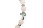 Bracciale elastico in pietra naturale Quarzo Rosa