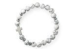 Bracciale elastico in pietra naturale Turchese Bianco