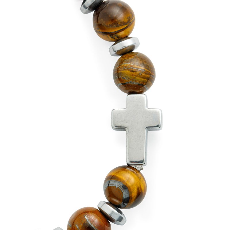 Bracciale elastico in pietra naturale Occhio di Tigre