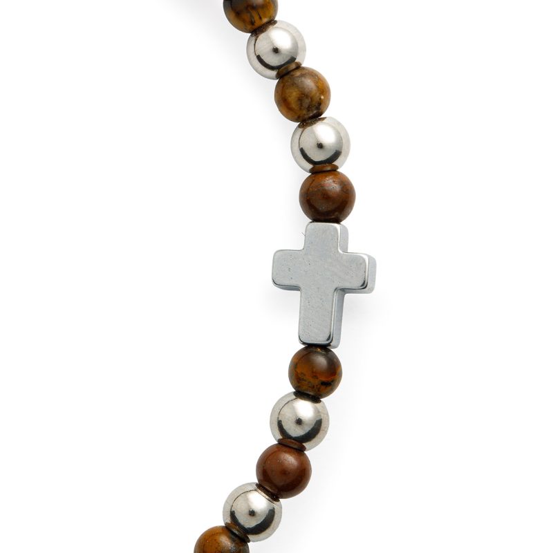 Bracciale elastico in pietra naturale Occhio di Tigre