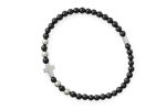 Bracciale elastico in pietra naturale Onice Nero
