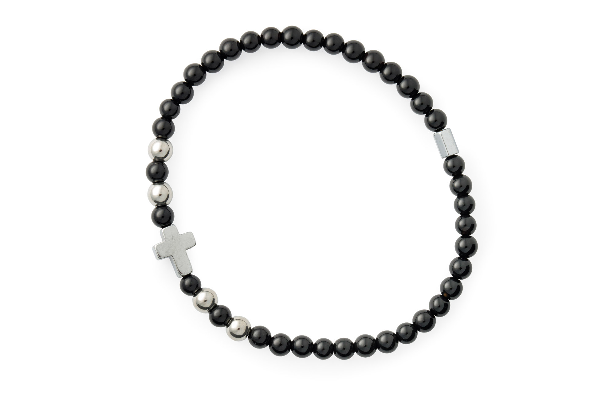 IMG_8951 Bracciale elastico in pietra naturale Onice Nero
