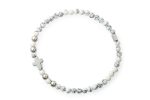 Bracciale elastico in pietra naturale Turchese Bianco