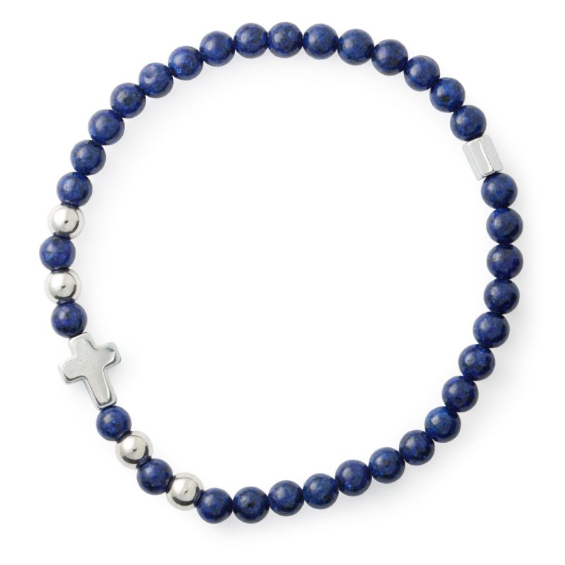 Bracciale elastico in pietra naturale Lapislazzuli