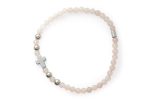 Bracciale elastico in pietra naturale Quarzo Rosa