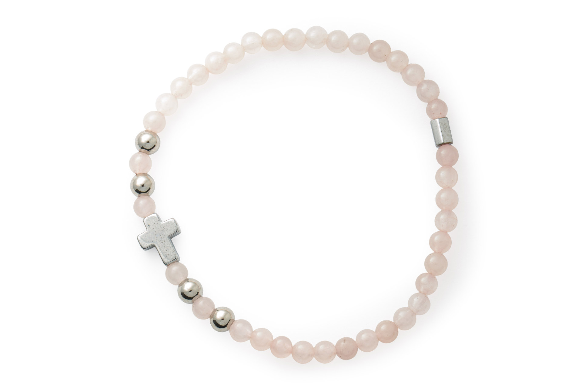 IMG_8958 Bracciale elastico in pietra naturale Quarzo Rosa