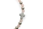 Bracciale elastico in pietra naturale Quarzo Rosa - immagine 2