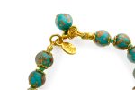 Bracciale in Vetro di Murano verde acqua e oro