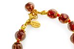 Bracciale in Vetro di Murano rosso e oro