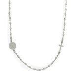 Rosario completo a collana con la Medaglia di San Benedetto in argento 925