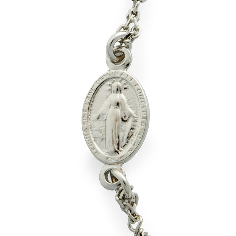 Rosario completo a collana con la Medaglia Miracolosa in argento 925
