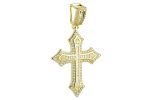 Croce Regina in argento 925 dorato e zirconi - immagine 2