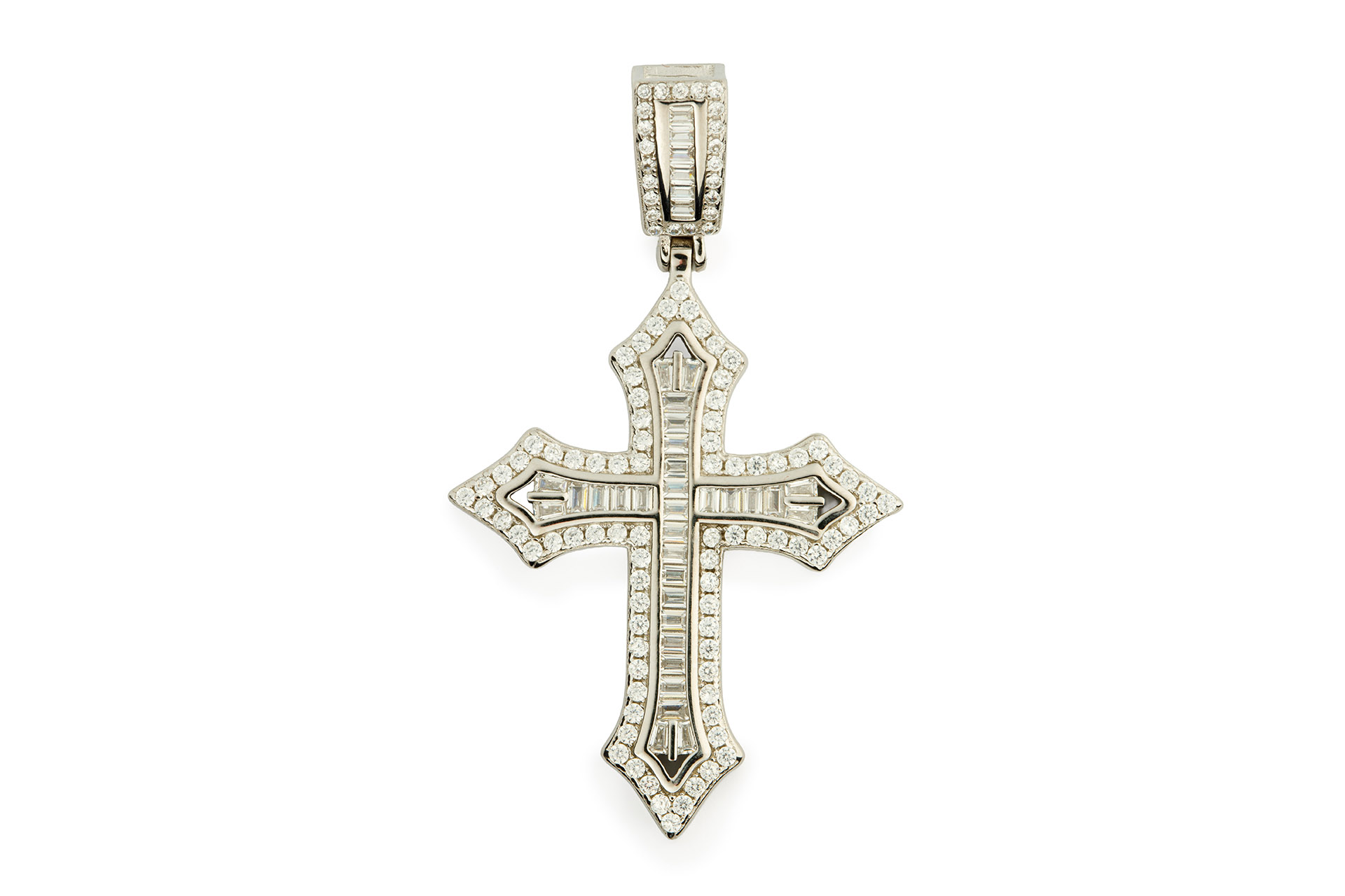 IMG_9109 Croce Regina in argento 925 e zirconi - immagine 1