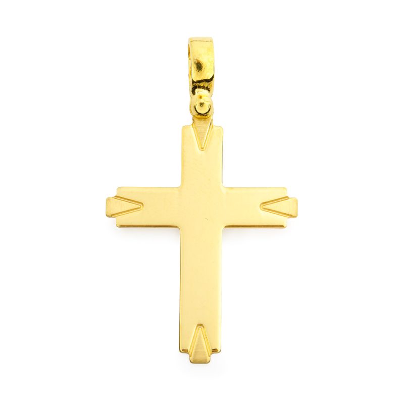 Croce stilizzata in argento 925 dorato