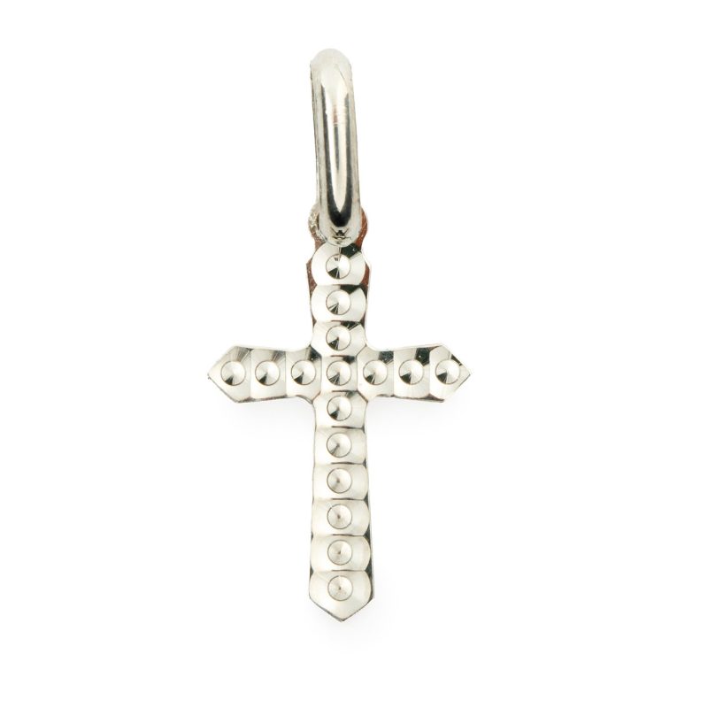Croce Petit in argento 925 in lavorazione puntinata