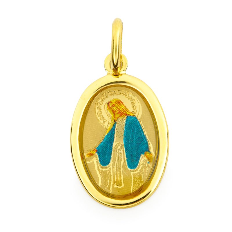 Medaglia Miracolosa in argento 925 dorato e smalto