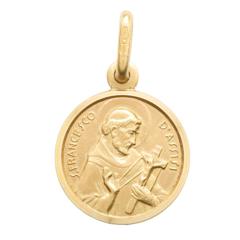 Medaglia San Francesco d'Assisi in oro 18 kt