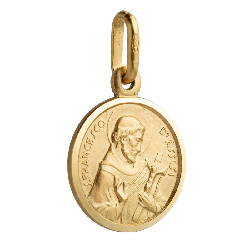 Medaglia San Francesco d'Assisi in oro 18 kt