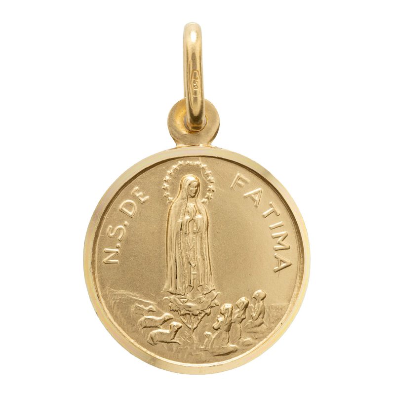 Medaglia Nostra Signora di Fatima in oro 18 kt
