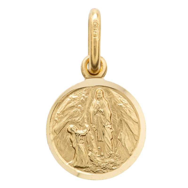 Medaglia Nostra Signora di Lourdes in oro 18 kt