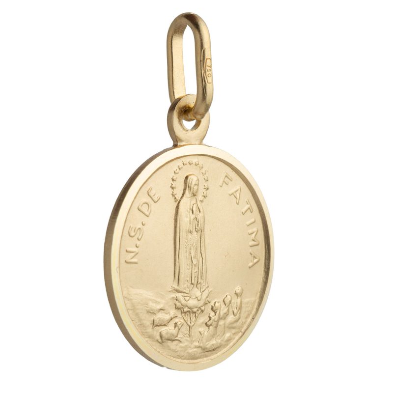 Medaglia Nostra Signora di Fatima in oro 18 kt