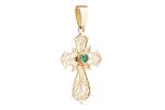 Croce filigrana in oro 18kt e pietra semipreziosa