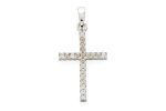 Croce Day and Night in oro bianco 18kt e zirconi bianchi e neri